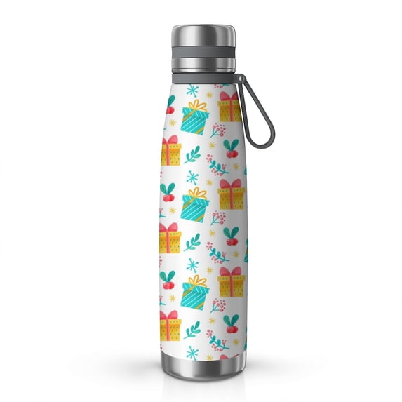 Christmas 29oz Stainless Steel Insulated Thermos with Tea Filter, 360° Printed Travel Bottle, Leakproof BPA-Free Flask with Anti-Slip Base, 304 Inner & 201 Outer, Vacuum Cup