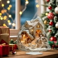 thumbnail image 1 of Christmas 2D Flat Acrylic Snow-Covered House - Winter Scene Tabletop Mantel Mini Village, Holiday Car Dash or Office Desk Decorations, 1 of 6
