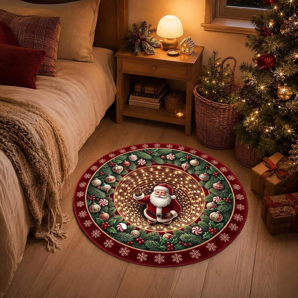 Christmas 2D Rug, 3232in Christmas Optical Illusion Area Mat - Walmart.com