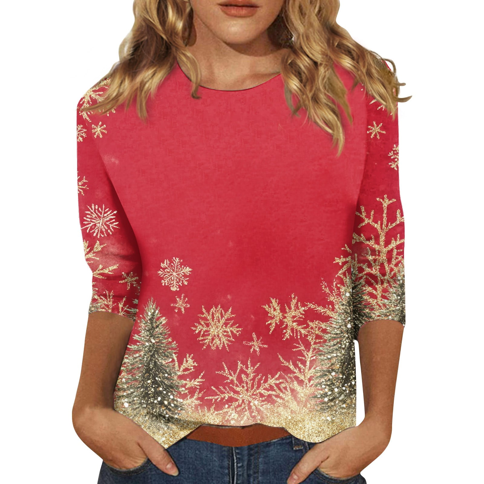 SO ME Christmas Holiday Plaid Ribbon Short Sleeves Top
