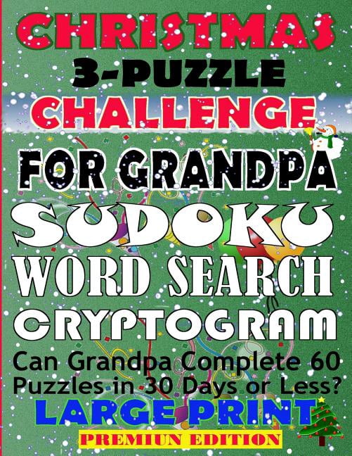 Christmas 3-Puzzle Challenge for Grandpa: Can Grandpa complete 60 Puzzles in 30 Days or Less? (Paperback)