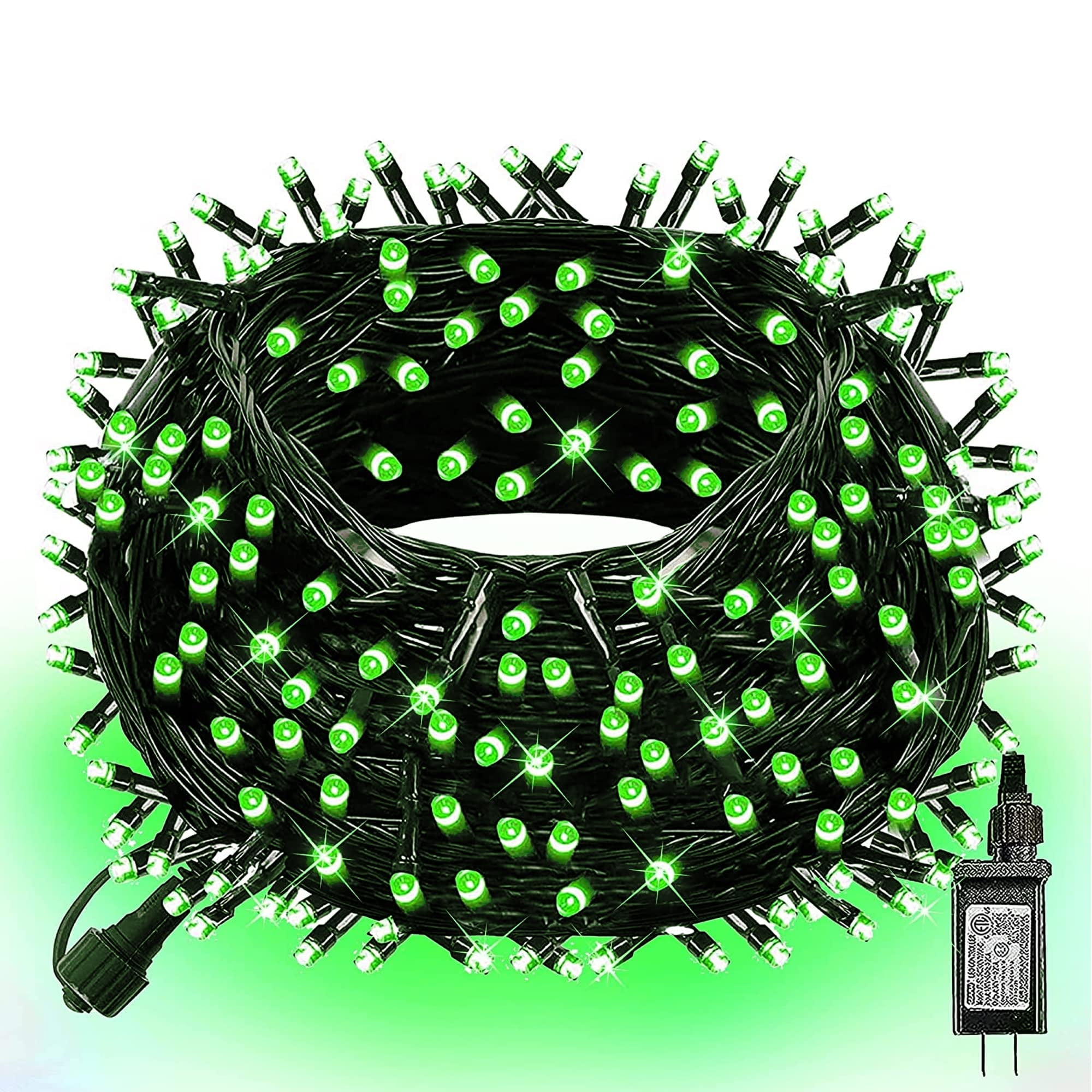 Christmas 300 LED String Lights, 100FT Connectable String Lights with 8 Lighting Modes, Xmas Vintage Decorations for Indoor Outdoor Party Supplies Yard Garden Decor (Green)