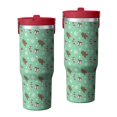 thumbnail image 1 of Christmas 30oz Handheld Travel Tumbler with Handle – Double Wall Stainless Steel Insulated Cup, Flip Straw Lid, Leak-Proof & BPA-Free for Hot and Cold Drinks – Durable Coffee & Juice Mug Black, 1 of 7