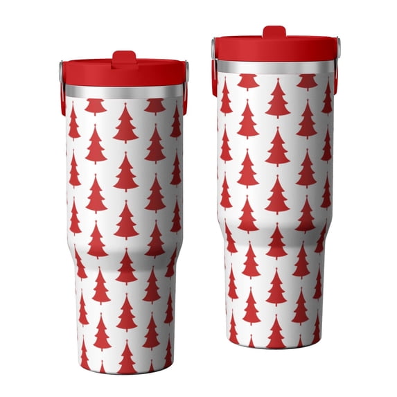 Christmas 30oz Handheld Travel Tumbler with Handle – Double Wall Stainless Steel Insulated Cup, Flip Straw Lid, Leak-Proof & BPA-Free for Hot and Cold Drinks – Durable Coffee & Juice Mug Black