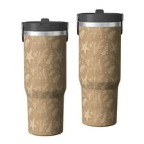 Christmas 30oz Handheld Travel Tumbler with Handle – Double Wall Stainless Steel Insulated Cup, Flip Straw Lid, Leak-Proof & BPA-Free for Hot and Cold Drinks – Durable Coffee & Juice Mug Black