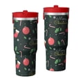 thumbnail image 1 of Christmas 30oz Handheld Travel Tumbler with Handle – Double Wall Stainless Steel Insulated Cup, Flip Straw Lid, Leak-Proof & BPA-Free for Hot and Cold Drinks – Durable Coffee & Juice Mug Black, 1 of 7