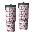 thumbnail image 1 of Christmas 30oz Handheld Travel Tumbler with Handle – Double Wall Stainless Steel Insulated Cup, Flip Straw Lid, Leak-Proof & BPA-Free for Hot and Cold Drinks – Durable Coffee & Juice Mug Black, 1 of 7