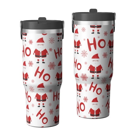 Christmas 30oz Handheld Travel Tumbler with Handle – Double Wall Stainless Steel Insulated Cup, Flip Straw Lid, Leak-Proof & BPA-Free for Hot and Cold Drinks – Durable Coffee & Juice Mug Black