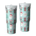 thumbnail image 1 of Christmas 30oz Handheld Travel Tumbler with Handle – Double Wall Stainless Steel Insulated Cup, Flip Straw Lid, Leak-Proof & BPA-Free for Hot and Cold Drinks – Durable Coffee & Juice Mug Black, 1 of 7