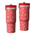 thumbnail image 1 of Christmas 30oz Handheld Travel Tumbler with Handle – Double Wall Stainless Steel Insulated Cup, Flip Straw Lid, Leak-Proof & BPA-Free for Hot and Cold Drinks – Durable Coffee & Juice Mug Black, 1 of 7