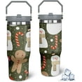thumbnail image 1 of Christmas 30oz Stainless Steel Tumbler with Lid and Straw - Holiday Reindeer & Christmas Tree Design, Insulated Travel Mug for Hot and Cold Beverages, Great for Car and Office, 1 of 6