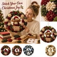 thumbnail image 1 of Christmas 3D Fabric Poke Wreath DIY Kit for Adults, Highland Cow Holiday Fabric Poke Wreath Craft Set, Front Door Hanging Wreath, Holiday Home Decor & Handmade Christmas Gift, 1 of 4