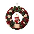 thumbnail image 1 of Christmas 3D Fabric Poke Wreath DIY Kit, Christmas Wreath DIY Kit for Adults Teens, Christmas Decorations Gift (Stocking), 1 of 5