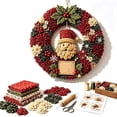 thumbnail image 1 of Christmas 3D Fabric Poke Wreath DIY Kit, Santa Style, Handmade Festive Wall Hanging Christmas Indoor Outdoor Decor, 1 of 7
