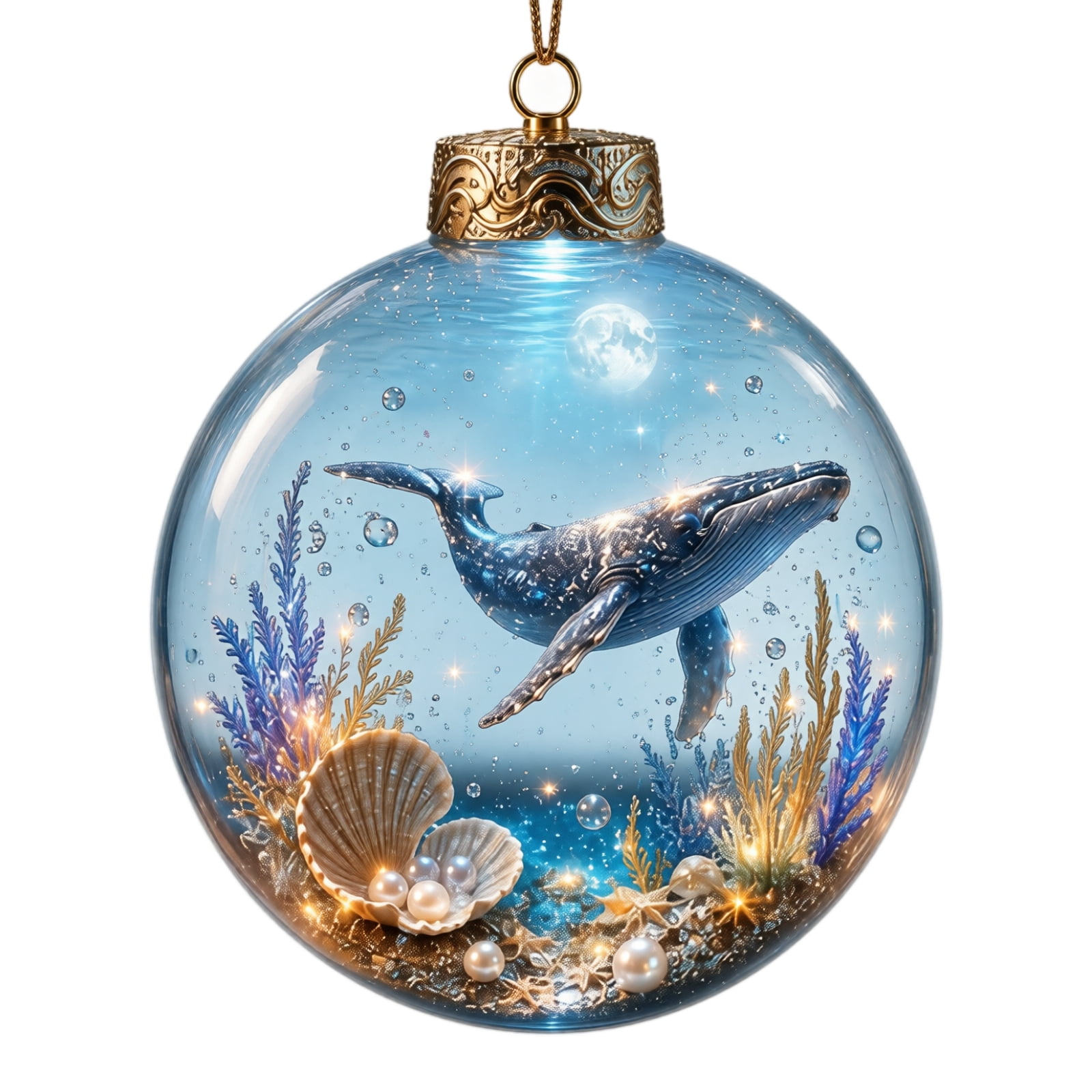 Christmas 3D Ocean Series Ornament Illuminated Model Hanging Decor Home ...