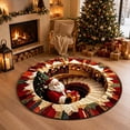 thumbnail image 1 of Christmas 3D Optical Illusion Round Rug, Santa Visual Trick Floor Mat, Non Slip Circular Carpet, Xmas Living Room Decor, 1 Pc, 1 of 3
