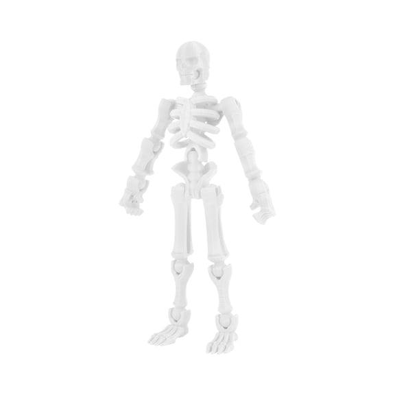 Christmas 3D Printed Articulating Skeleton Halloween Figure Abstract Creative Ornament Super Invincible Realistic Body Model for Desktop Scene Decoration, White 7 Inch