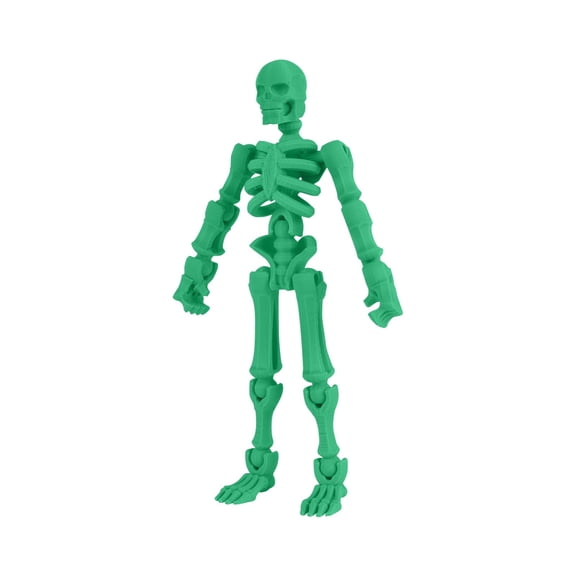 Christmas 3D Printed Skeleton Halloween Articulating Action Figure Abstract Creative Desktop Ornaments Super Invincible Realistic Body Model for Home Decor, Army Green 7 Inch