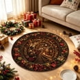 thumbnail image 1 of Christmas 3D Rug, Christmas Optical Illusion Area Mat, Round Floor Carpet Swirl Rug, Decorative Rugs with Depth Pattern, Absorbent Non Slip, for Holiday Entryway Living Room Bedroom, 1 of 6