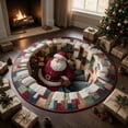 thumbnail image 1 of Christmas 3D Rug,Optical Illusion Round Area Mat, Decorative Deep Vortex Illusion Rug With Depth Pattern,Funny Santa Claus Non-Slip Mats,For Living Room & Bedroom Christmas Decor (E,39.37"), 1 of 7