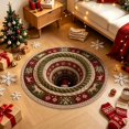 thumbnail image 1 of Christmas 3D Rug Round Optical Illusion Non-Slip,Non-Slip & Wear-Resistant, Machine Washable, Indoor Entryway Use, Festive Holiday Decor, 1 of 5