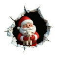 thumbnail image 1 of Christmas 3D Wall Stickers, Cartoon Cute Snowman Penguin Santa Breaking Through Wall Design, Removable Window Clings, Holiday Party Home Decorations -1Pcs, 1 of 5