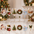 thumbnail image 1 of Christmas 3D Wine Glass Collection Gift Box Set, Decorative Raised Christmas Wine Glass with Snowflake Stem, Santa Tree Wreath Snowman Reindeer Holiday Drinkware and Table Decor, 1 of 7