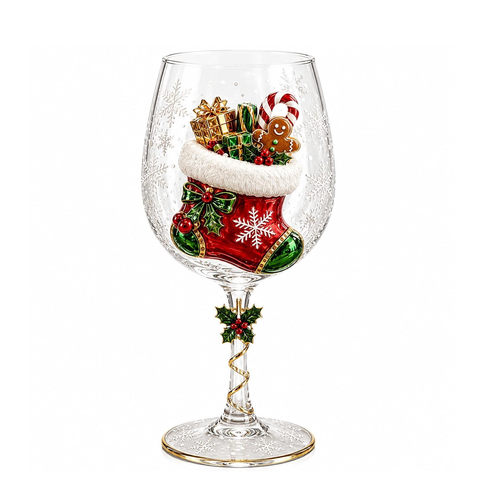 Wine Box Pack Christmas 3D Wine Glass Collection Gift Box Set, Raised Holiday Goblet ...