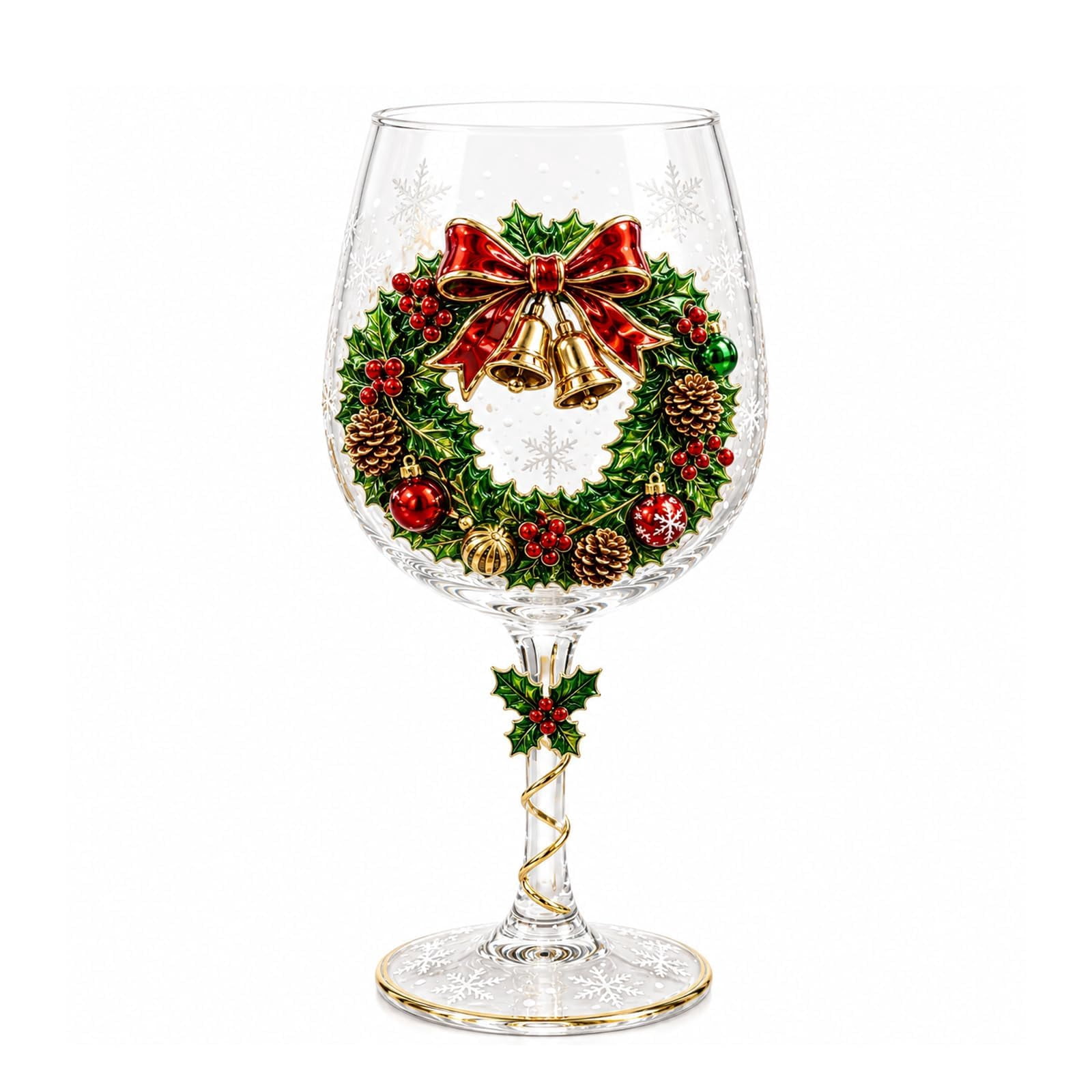 Wine Box Pack Christmas 3D Wine Glass Collection Gift Box Set, Raised Holiday Goblet ...