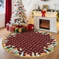 thumbnail image 1 of Christmas 3ft Round Area Rug Washable Winter Holiday Rugs for Living Room Xmas Bedroom Carpet with Non Slip Backing Festival Decorative Floor Cover for Nursery Playroom, Red, 1 of 8