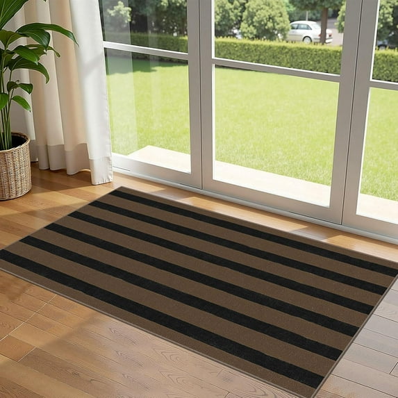 Christmas 3x5 Entry Rug - Small Washable Indoor Outdoor Mats for Front Door Non-Slip Porch Rug Holiday Tartan Plaid Throw Rugs for Living Room Bedroom Entryway Kitchen Office Porch Decor