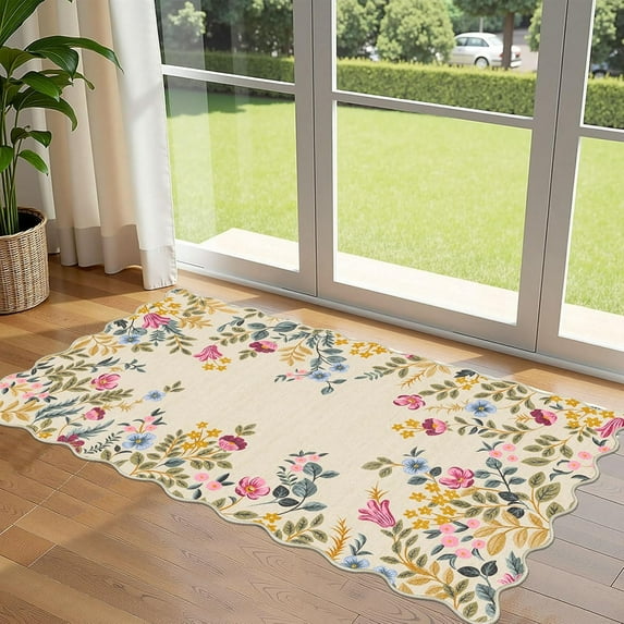 Christmas 3x5 Entry Rug - Small Washable Indoor Outdoor Mats for Front Door Non-Slip Porch Rug Holiday Tartan Plaid Throw Rugs for Living Room Bedroom Entryway Kitchen Office Porch Decor