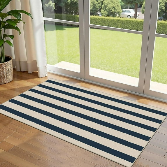 Christmas 3x5 Entry Rug - Small Washable Indoor Outdoor Mats for Front Door Non-Slip Porch Rug Holiday Tartan Plaid Throw Rugs for Living Room Bedroom Entryway Kitchen Office Porch Decor