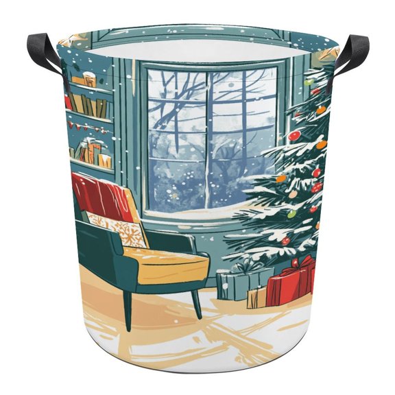 Christmas (4) Print Foldable Laundry Basket for Clothes Storage Hamper