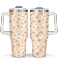 thumbnail image 1 of Christmas 40 OZ Coffee Tumbler with Handle Rust Resistant Christmas Snowflake Ball Cup Modern Tumbler for Holiday Accessories Camping Outdoor for Mom Wife Teacher Neighbor, 1 of 6