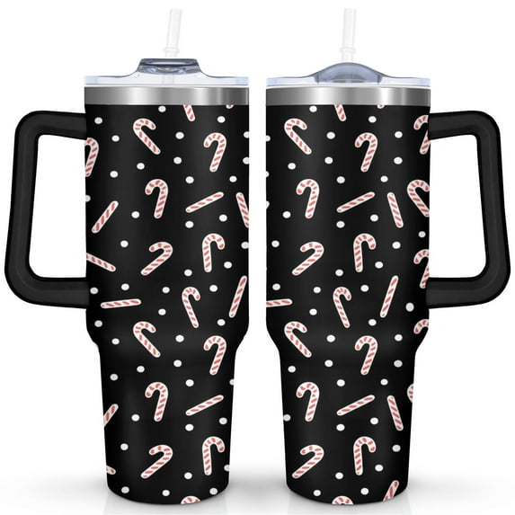 Christmas 40 OZ Tumbler with Handle Stainless Steel Christmas Snowflake Ball Cup Decorative Tumbler for Home Office Supplies Birthday Christmas for Women Men Friend Dad