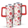 thumbnail image 1 of Christmas 40oz Stainless Steel Insulated Tumbler with Handle and Straw, 1 of 7