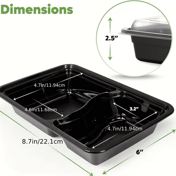 Christmas 50sets 30oz Meal Prep Containers Reusable 2 Compartment Food Storage Containers With Lids Plastic Stackable To Go Boxes Microwave, Freezer, Dishwasher Safe Kitchen