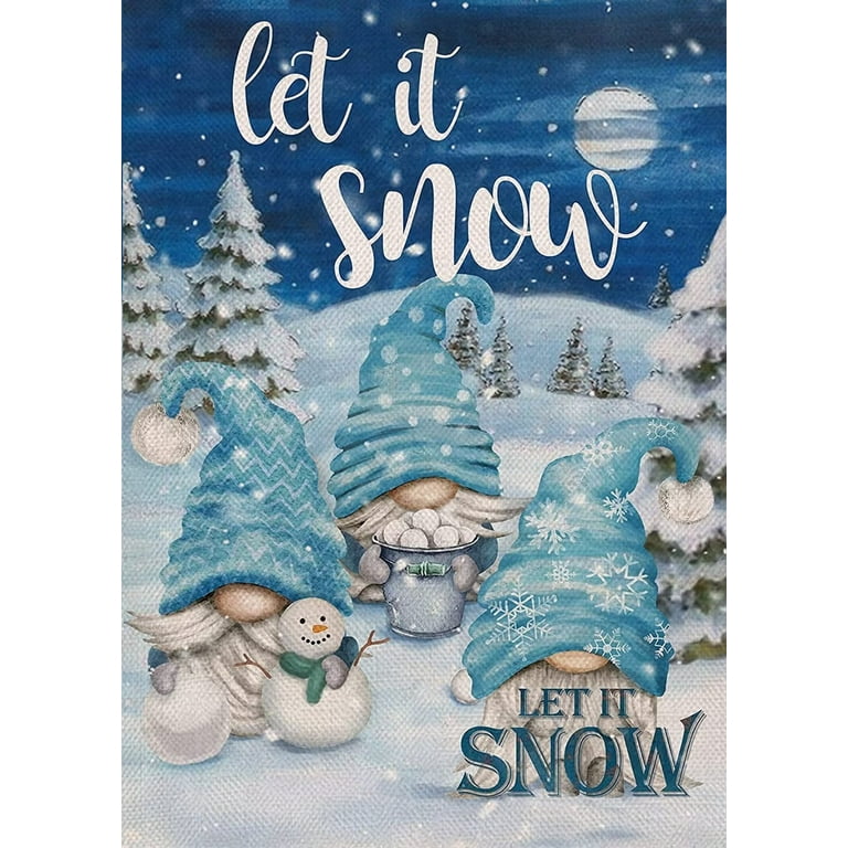 Christmas 5D Diamond Art Kits for Adults Beginners,DIY Winter Gnome Full  Round Drill Diamond Art , With LET IT Snow Sign Snowman Gem Art Kits ,Home  Wall Decor 12x16 Inch 