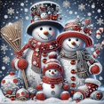 thumbnail image 1 of Christmas 5D Diamond Painting Kit Featuring Three Snowmen Design, Festive Diy Rhinestone Mosaic Home Decor for Adults, Holiday Wall Art Craft Set 1 Pack, 1 of 4