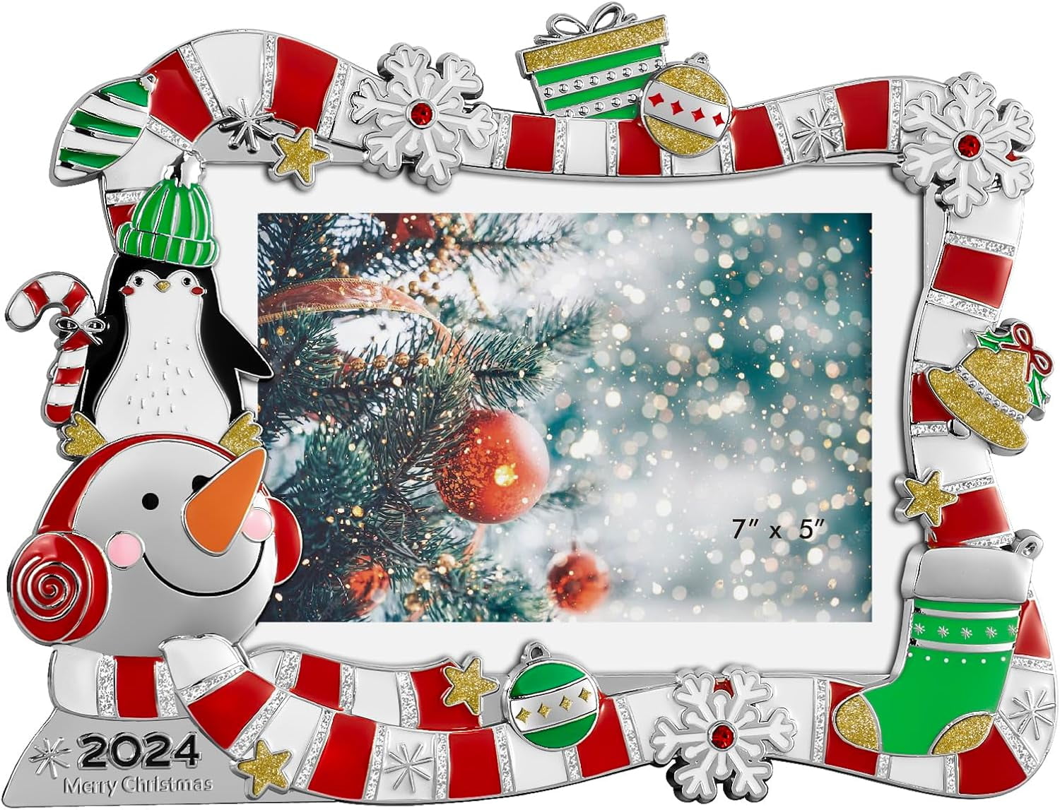 Christmas 5x7 Picture Frame Christmas Metal Display Photo Frames with