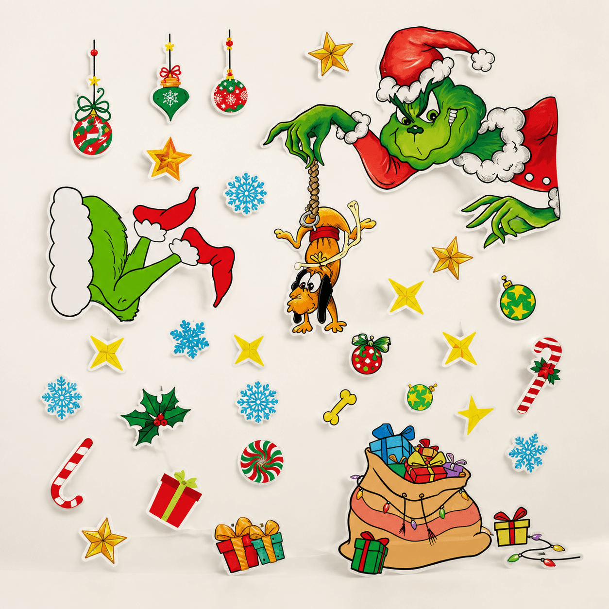 Christmas-6 Large 43.7 X 36.22 Inch Funny Xmas Character Snowflake Dog ...