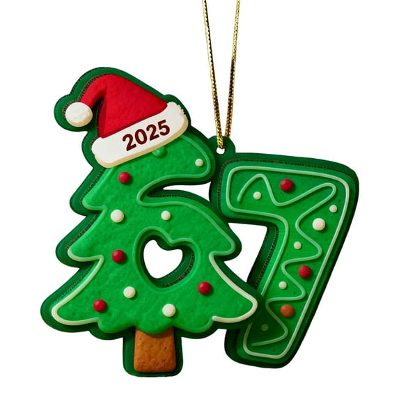 2D Acrylic 67 Ornament Six Seven Funny Christmas Xmas Decor, Sweet Grandkid Gift to Adorn Your Tree with Holiday Laughter & Bright Colors