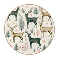 thumbnail image 1 of Christmas 6pcs Round Coasters Set, Microfiber Leather Drink Coasters, 11x11 cm/4.3x4.3 in, Heat- Cup Coasters for Tabletop, 1 of 6