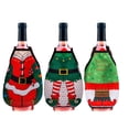 thumbnail image 1 of Christmas 7.5" Wine Bottle Apron, Funny Holiday Red and Green Decoration, 3 Pack, 1 of 8