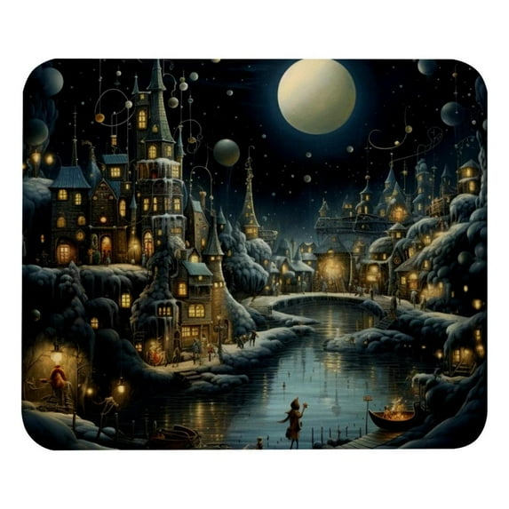 Christmas 8.3x9.8 Inch Square Non-Slip Rubber Bottom Printed Mouse Pad, Desk Pad for Office and Gaming