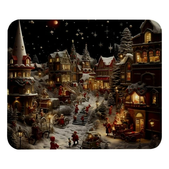 Christmas 8.3x9.8 Inch Square Printed Desk Mat Mouse Pad for Office and Gaming, Non-Slip Rubber Bottom