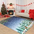 thumbnail image 1 of Christmas 8' x 10' Area Rug, Washable Rugs with Non Slip TPR Backing, Snowman & Reindeer Xmas Holiday Carpet, Soft Thin Printed Mat for Living Room, Dining Room, 1 of 9