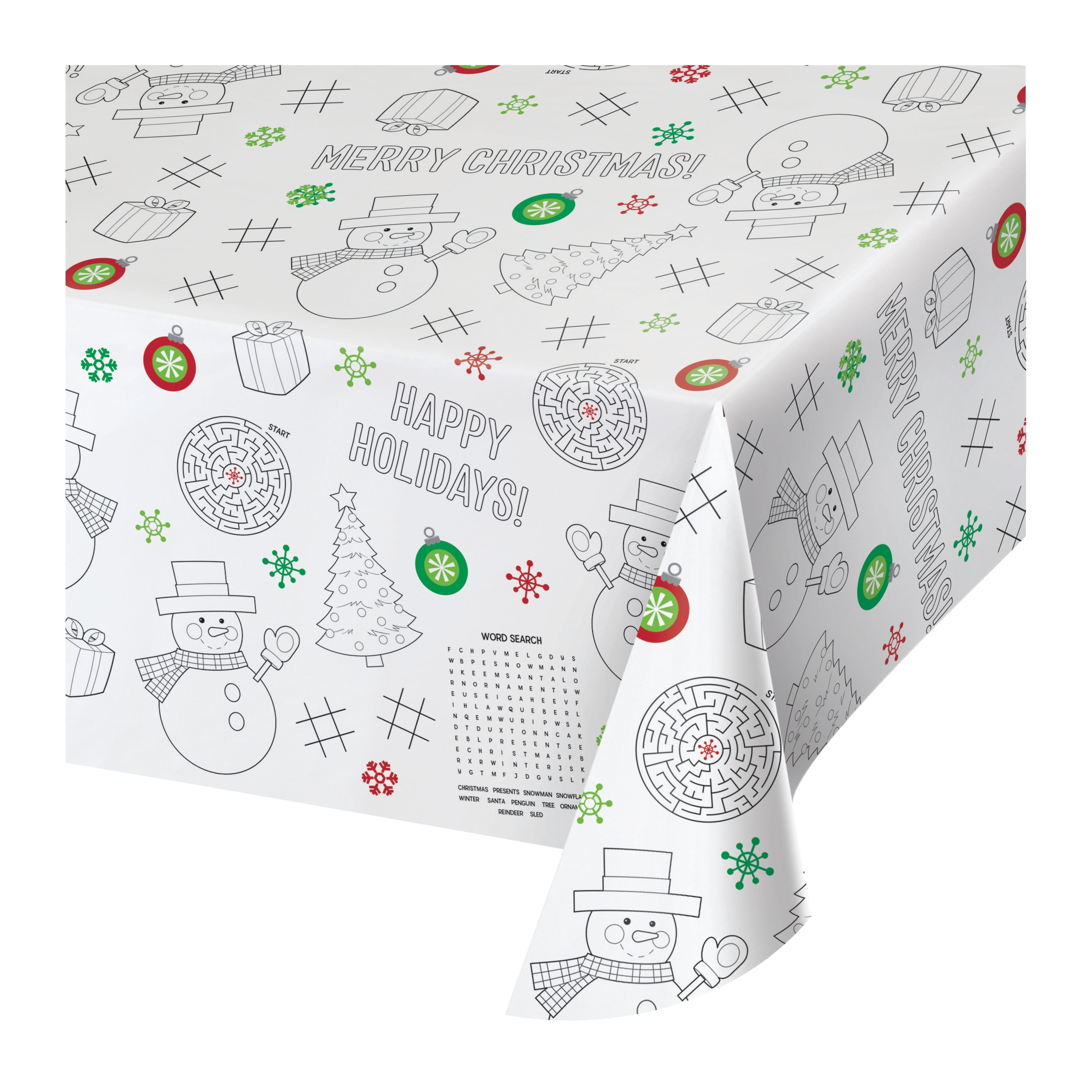 Christmas 88" x 54" Paper Activity Tablecloths 3 Count