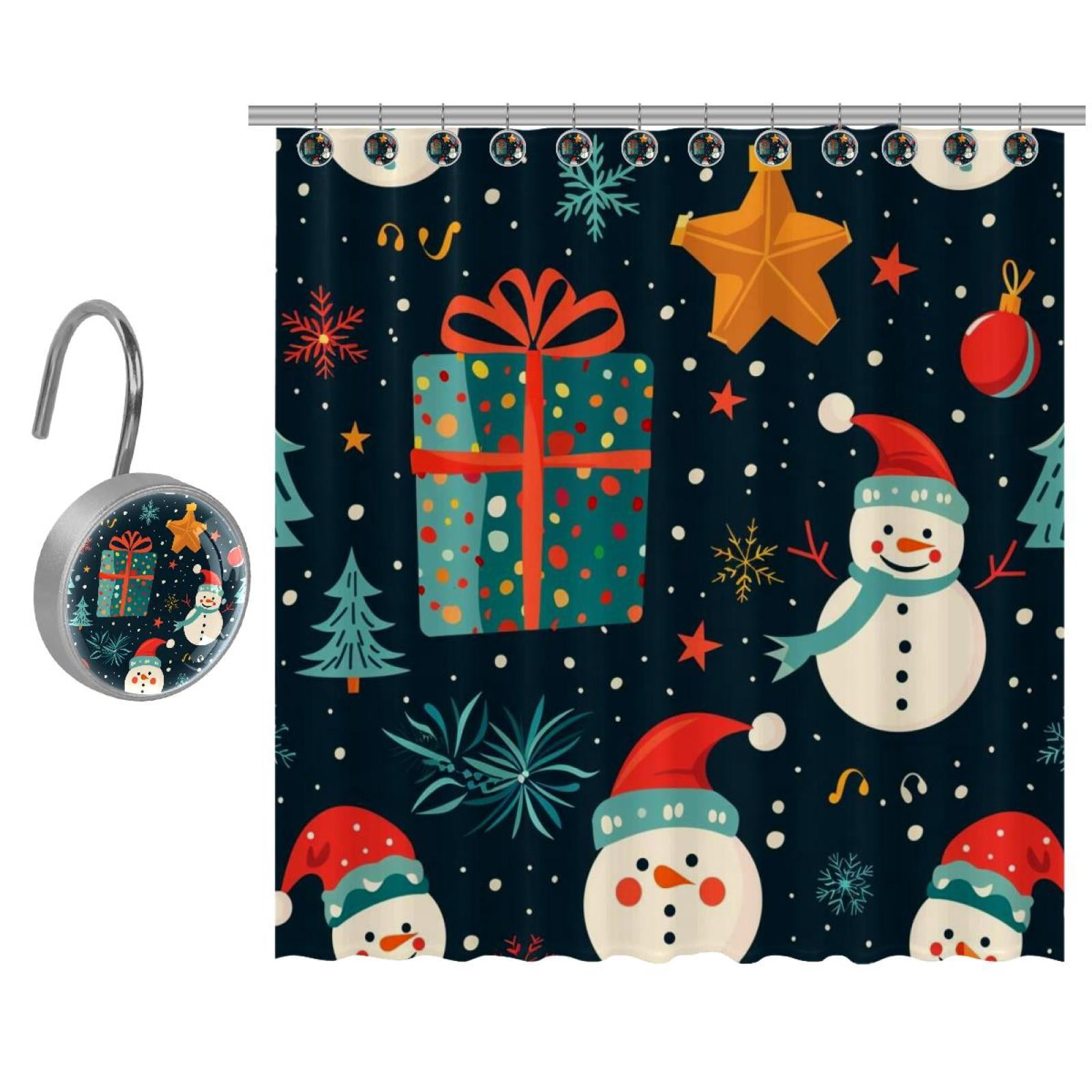 Christmas 9 Shower Curtain Set for Bathroom - Walmart.com